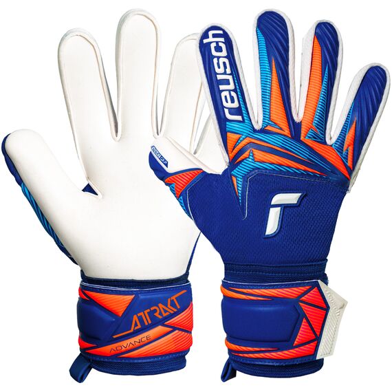 REUSCH Rękawice bramkarskie Attrakt Advance niebiesko-pomarańczowe, Kolor: niebieski, Rozmiar: 10.5