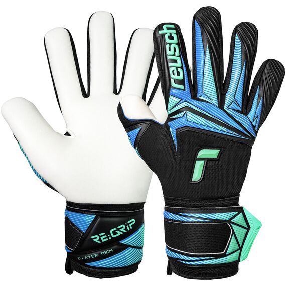 REUSCH Rękawice bramkarskie Attrakt RE:GRIP NC czarno-niebieskie, Kolor: czarny, Rozmiar: 8.5