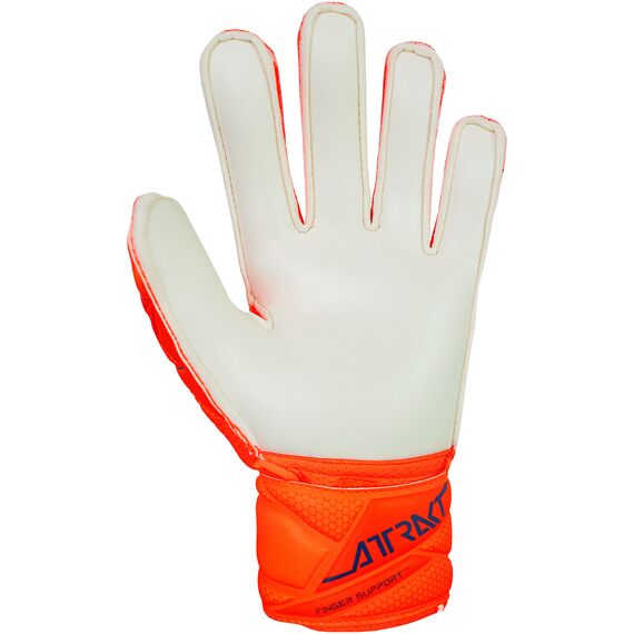 REUSCH Rękawice bramkarskie dziecięce Attrakt Solid Finger Support Junior, Kolor: pomarańczowy, Rozmiar: 5.5, 3 zdjęcie