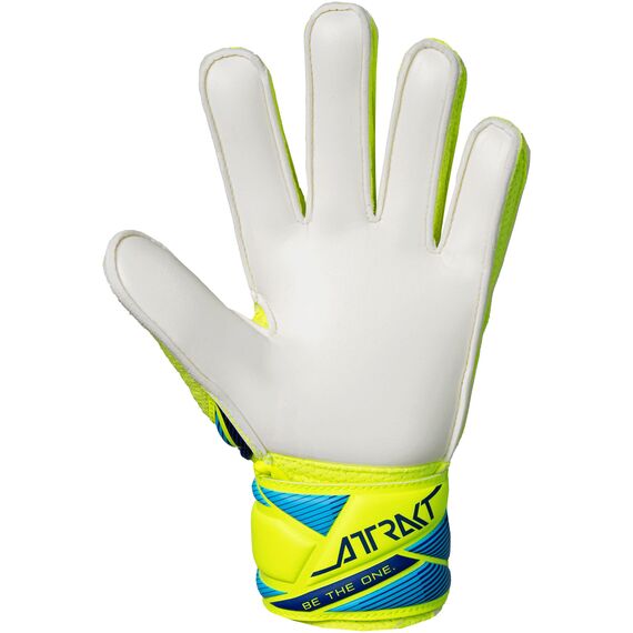 REUSCH Rękawice bramkarskie dziecięce Attrakt Solid Junior niebieskie, Kolor: żółty, Rozmiar: 5.5, 3 zdjęcie