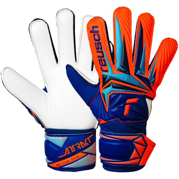 REUSCH Rękawice bramkarskie dziecięce Attrakt Solid Junior, Kolor: niebieski, Rozmiar: 6.5