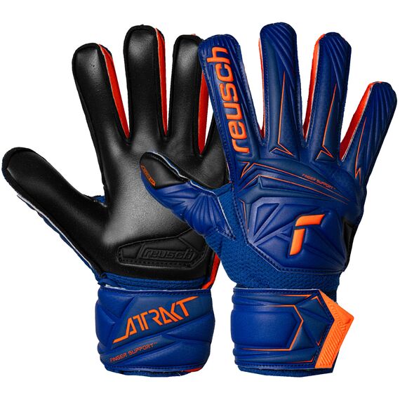 REUSCH Rękawice bramkarskie dziecięce Attrakt Infinity Finger Support Junior, Kolor: niebieski, Rozmiar: 6