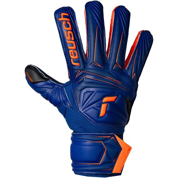 REUSCH Rękawice bramkarskie dziecięce Attrakt Infinity Finger Support Junior, Kolor: niebieski, Rozmiar: 6, 2 zdjęcie