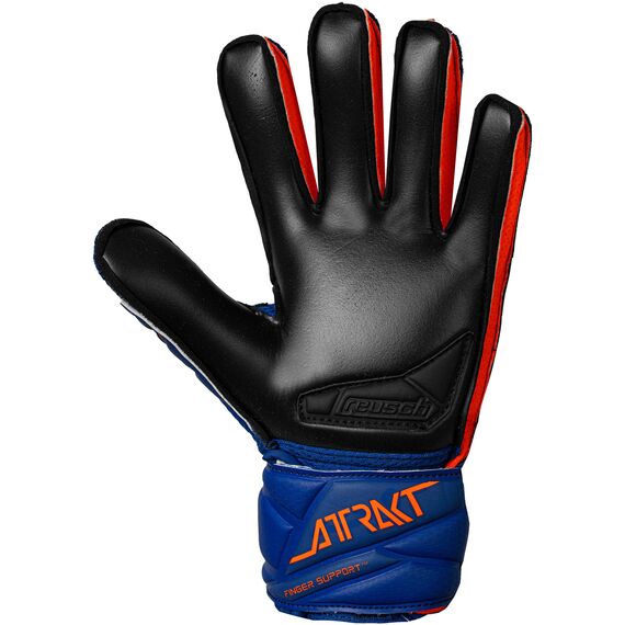 REUSCH Rękawice bramkarskie dziecięce Attrakt Infinity Finger Support Junior, Kolor: niebieski, Rozmiar: 5, 3 zdjęcie