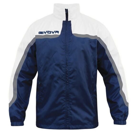 GIVOVA kurtka przeciwdeszczowa ortalion piłkarski CON MESH beżowo-niebieska, Kolor: beżowy, Rozmiar: XS