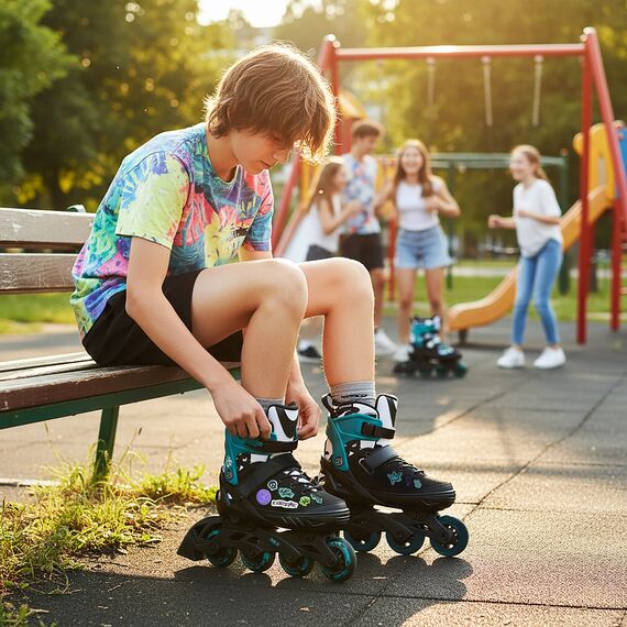 NA2053A ROLKI VIBE RÓŻOWE NILS EXTREME niebieskie z naklejkami, 2 zdjęcie