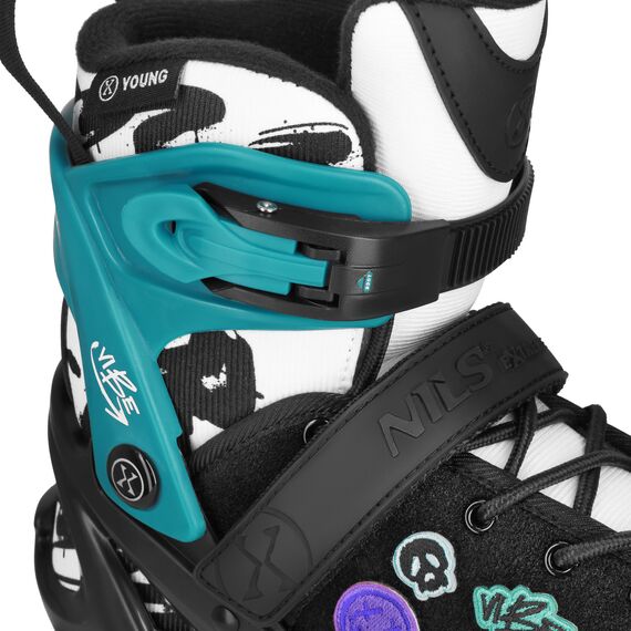 NA2053A ROLKI VIBE RÓŻOWE NILS EXTREME niebieskie z naklejkami, 6 zdjęcie