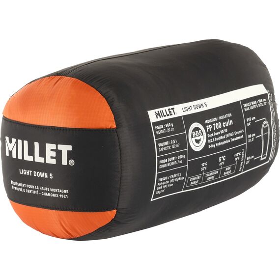 MILLET ŚPIWÓR LIGHT DOWN 5, Kolor: pomarańczowy, Rozmiar: one size, 2 zdjęcie