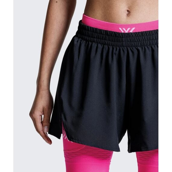 Spodenki damskie X-Bionic EFFEKTOR 2IN1 SHORTS X BLACK/NEO PINK czarne, Kolor: czarny, Rozmiar: L, 2 zdjęcie