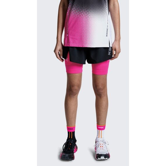 Spodenki damskie X-Bionic EFFEKTOR 2IN1 SHORTS X BLACK/NEO PINK czarne, Kolor: czarny, Rozmiar: S, 3 zdjęcie