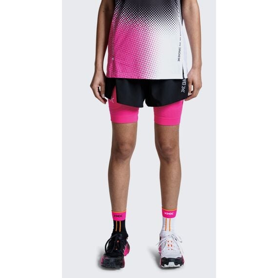Spodenki damskie X-Bionic EFFEKTOR 2IN1 SHORTS X BLACK/NEO PINK czarne, Kolor: czarny, Rozmiar: L, 3 zdjęcie