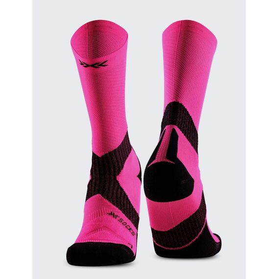 Skarpety unisex X-Socks BIKE EXPERT CREW FLUO PINK/X BLACK różowe, Kolor: różowy, Rozmiar: 39/41