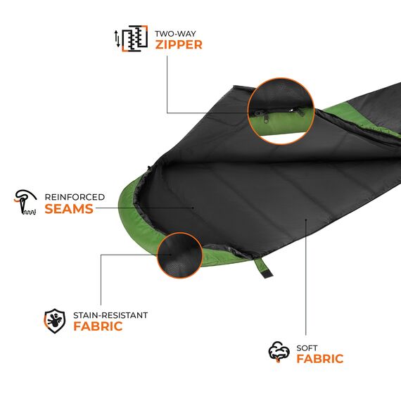 NC1705 ŚPIWÓR ULTRA LIGHT CZARNO-ZIELONY NILS CAMP, Kolor: czarny, Rozmiar: one size, 4 zdjęcie