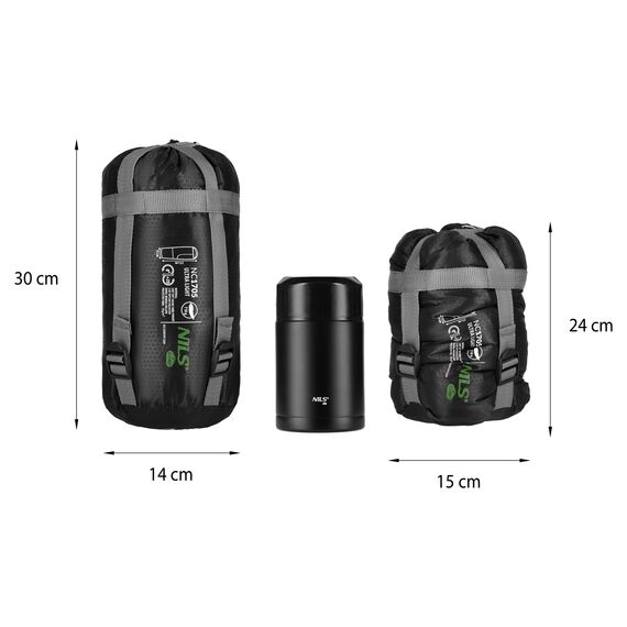 NC1705 ŚPIWÓR ULTRA LIGHT CZARNO-ZIELONY NILS CAMP, Kolor: czarny, Rozmiar: one size, 7 zdjęcie