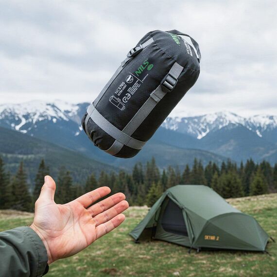 NC1705 ŚPIWÓR ULTRA LIGHT CZARNO-ZIELONY NILS CAMP, Kolor: czarny, Rozmiar: one size, 9 zdjęcie