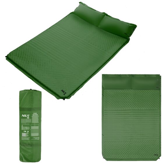 NC4060 ZIELONA MATA SAMOPOMPUJĄCA DWUOSOBOWA Z PODUSZKĄ NILS CAMP, Kolor: zielony, Rozmiar: one size, 2 zdjęcie