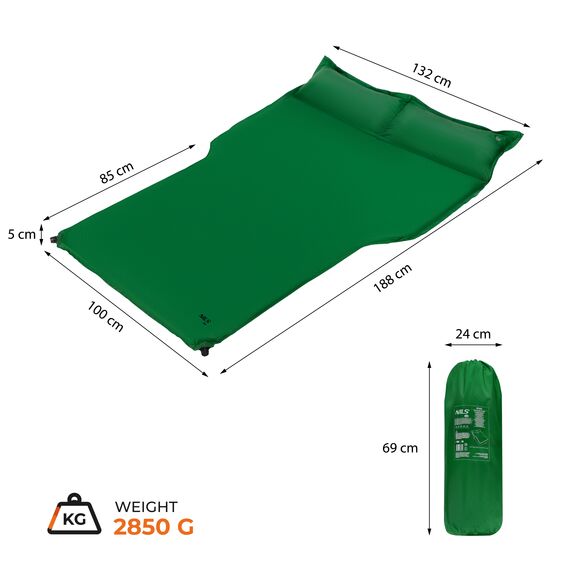 NC4401 ZIELONA MATA SAMOCHODOWA SAMOPOMPUJĄCA NILS CAMP, Kolor: zielony, Rozmiar: one size, 3 zdjęcie