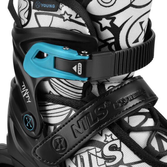 NH10907 4w1 ŁYŻWOROLKI dziecięce z wymienną płozą do kolorowania NILS EXTREME niebieskie, Kolor: niebieski, Rozmiar: 35-38, 6 zdjęcie