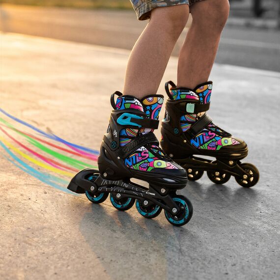 NH10907 4w1 ŁYŻWOROLKI dziecięce z wymienną płozą do kolorowania NILS EXTREME niebieskie, Kolor: niebieski, Rozmiar: 35-38, 10 zdjęcie