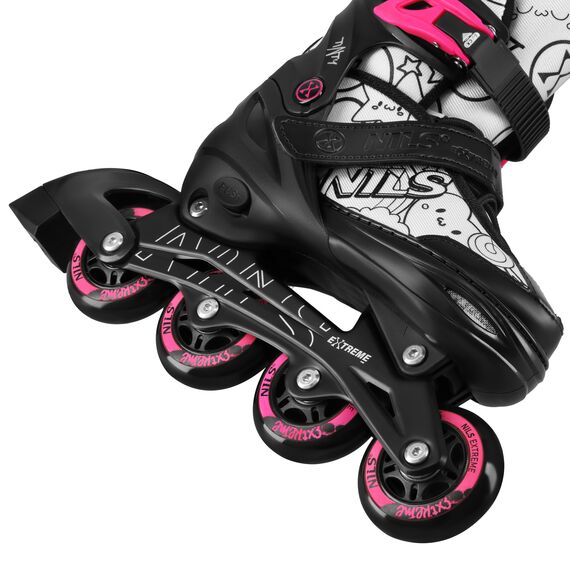 NH10907 4w1 ŁYŻWOROLKI dziecięce z wymienną płozą do kolorowania NILS EXTREME różowe, Kolor: różowy, Rozmiar: 31-34, 8 zdjęcie