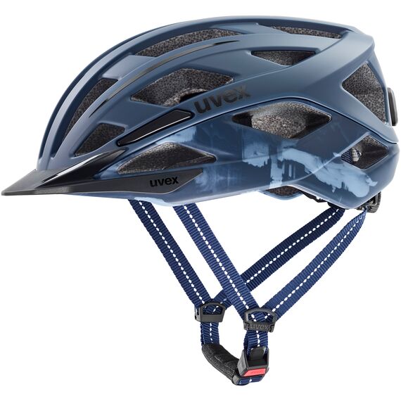 Kask rowerowy UVEX City i-vo 2 lampka LED niebieski