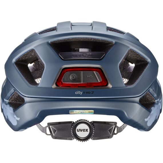 Kask rowerowy UVEX City i-vo 2 lampka LED niebieski, 2 zdjęcie