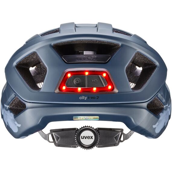 Kask rowerowy UVEX City i-vo 2 lampka LED niebieski, 3 zdjęcie