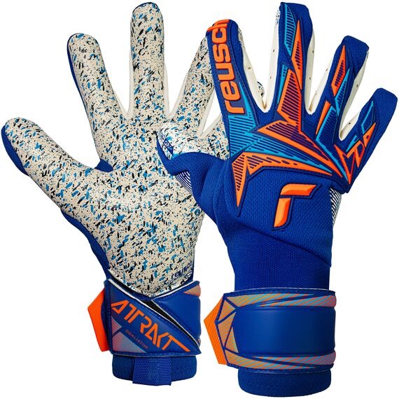 Reusch Rękawice bramkarskie Attrakt Freegel Fusion Goaliator, Kolor: niebieski, Rozmiar: 8