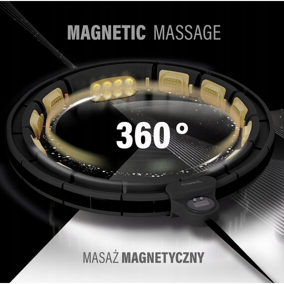 HMS HHM13 NEW HULA HOP BLACK/GOLD Z MAGNESAMI I OBCIĄŻNIKIEM + LICZNIK, 2 zdjęcie