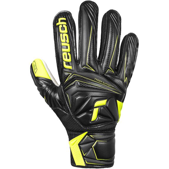Reusch Rękawice bramkarskie dziecięce Attrakt Starter Solid Finger Support Junior czarne, Kolor: czarny, Rozmiar: 6.5, 2 zdjęcie