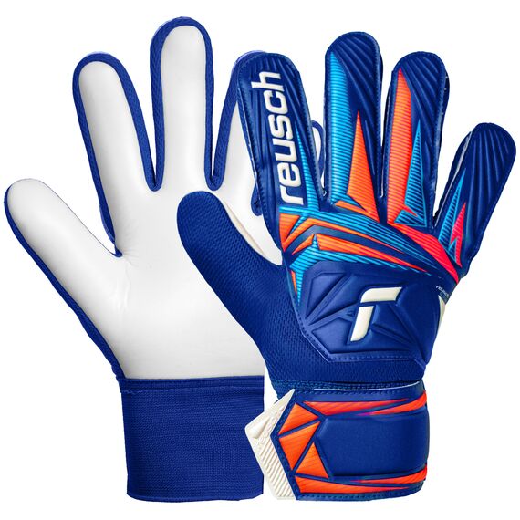 Reusch Rękawice bramkarskie dziecięce Attrakt Starter Solid Junior, Kolor: niebieski, Rozmiar: 4.5