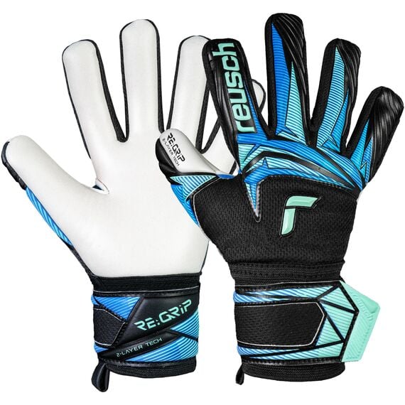 Reusch Rękawice bramkarskie dziecięce Attrakt RE:GRIP NC Junior, Kolor: czarny, Rozmiar: 8