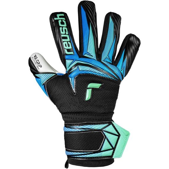 Reusch Rękawice bramkarskie dziecięce Attrakt RE:GRIP NC Junior, Kolor: czarny, Rozmiar: 8, 2 zdjęcie