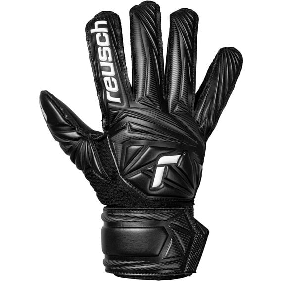 Reusch Rękawice bramkarskie dziecięce Attrakt Infinity Junior, Kolor: czarny, Rozmiar: 4.5, 2 zdjęcie