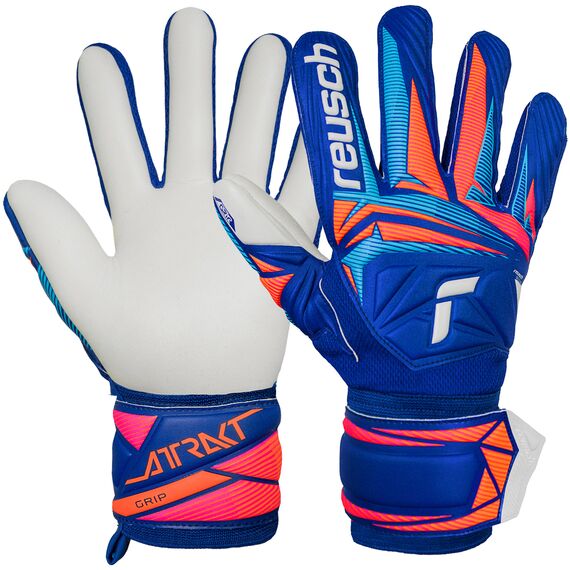 Reusch Rękawice bramkarskie dziecięce Attrakt Grip Junior, Kolor: niebieski, Rozmiar: 7