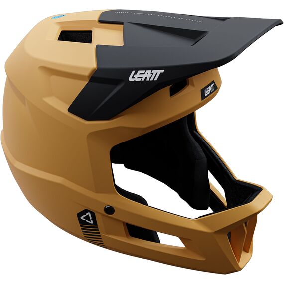 Kask rowerowy (full face) dziecięcy LEATT Helmet MTB Gravity 1.0 Junior V25 złoty, Kolor: brązowy, Rozmiar: 53-54