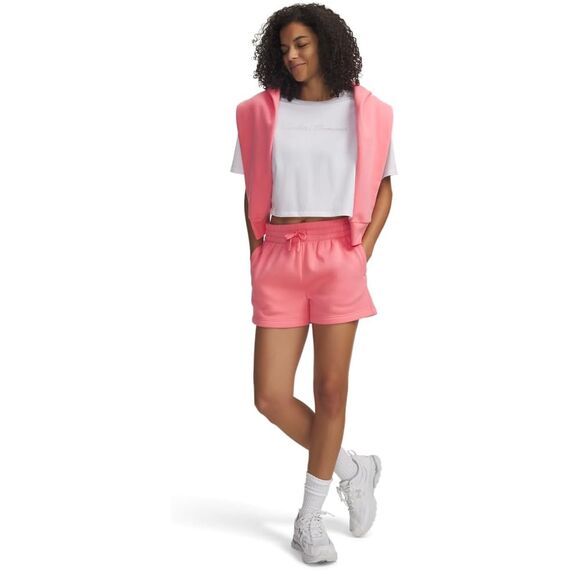UNDER ARMOUR krótkie spodenki damskie bawełniane Rival Fleece Short różowe, Kolor: różowy, Rozmiar: XL, 2 zdjęcie