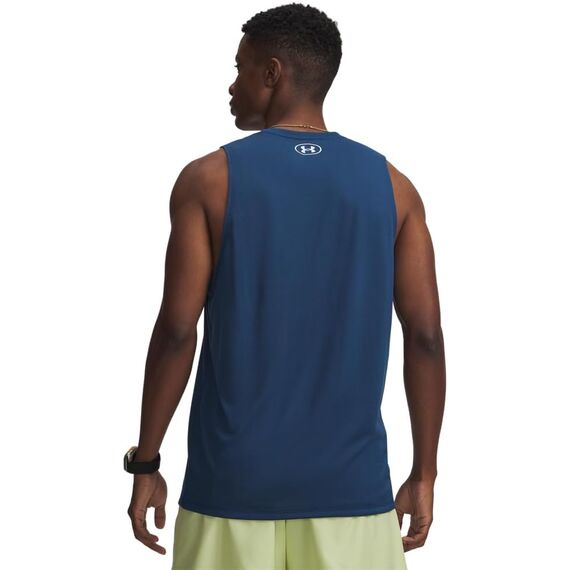 UNDER ARMOUR koszulka treningowa top męski UA Tech Tank niebieska, Kolor: niebieski, Rozmiar: XL, 3 zdjęcie