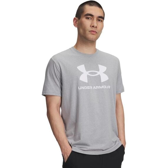 Męska koszulka Under Armour UA SPORTSTYLE LOGO UPDATE SS-GRY szary, Kolor: szary, Rozmiar: L