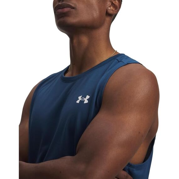 UNDER ARMOUR koszulka treningowa top męski UA Tech Tank niebieska, Kolor: niebieski, Rozmiar: XL, 2 zdjęcie