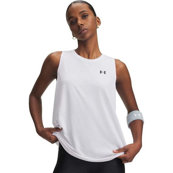 UNDER ARMOUR koszulka treningowa top damski Tech Tank Solid biały, Kolor: biały, Rozmiar: M, 4 zdjęcie