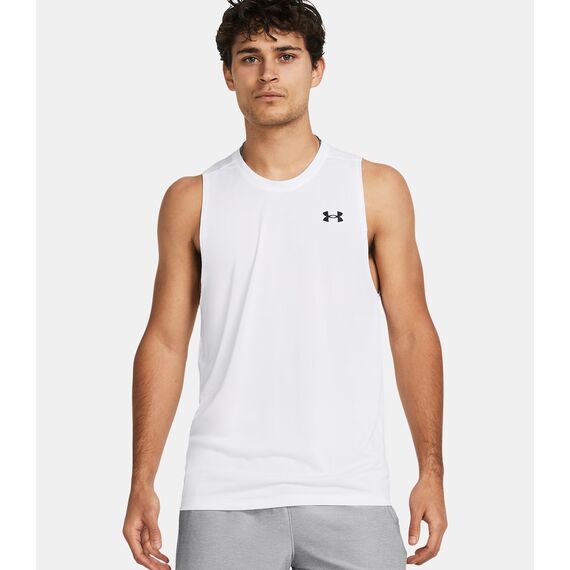 UNDER ARMOUR koszulka treningowa męska biała UA Tech Tank, Kolor: biały, Rozmiar: L, 2 zdjęcie