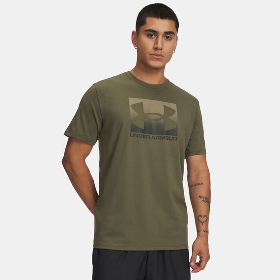 UNDER ARMOUR męska koszulka bawełniana UA M BOXED SPORTS UPDATED SS zielona, Kolor: zielony, Rozmiar: M