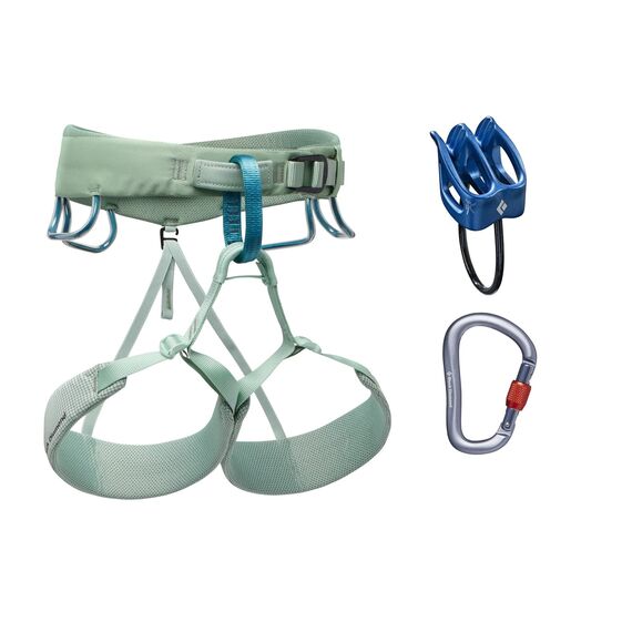 BLACK DIAMOND uprząż wspinaczkowa zestaw W MOMENTUM HARNESS zielony