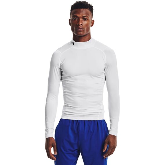 UNDER ARMOUR koszulka treningowa długi rękaw UA HG Armour Comp Mock LS biała, Kolor: biały, Rozmiar: L
