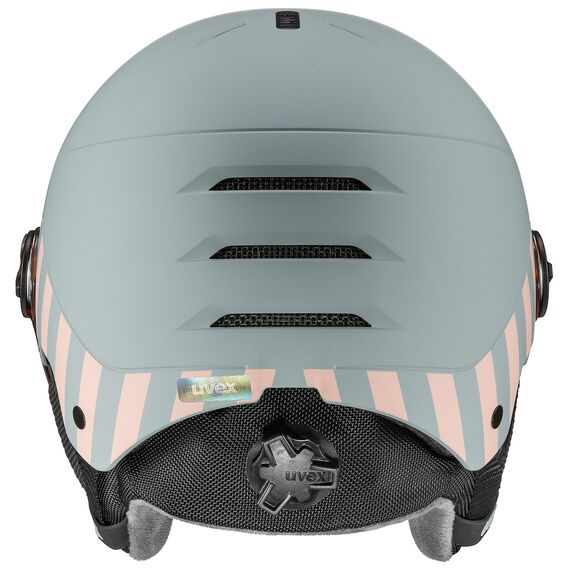 Uvex Rocket jr. Visor kask narciarski dziecięcy z wizjerem snowboard szary, Kolor: szary, Rozmiar: 54-58, 9 zdjęcie