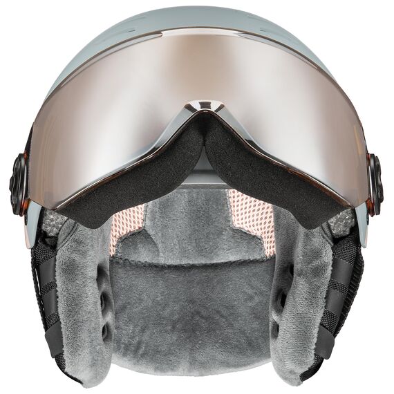 Uvex Rocket jr. Visor kask narciarski dziecięcy z wizjerem snowboard szary, Kolor: szary, Rozmiar: 54-58, 15 zdjęcie