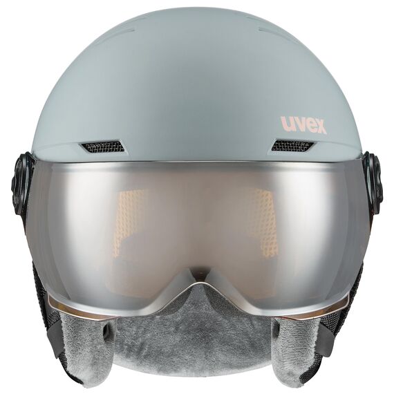 Uvex Rocket jr. Visor kask narciarski dziecięcy z wizjerem snowboard szary, Kolor: szary, Rozmiar: 54-58, 19 zdjęcie