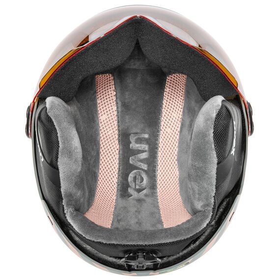 Uvex Rocket jr. Visor kask narciarski dziecięcy z wizjerem snowboard szary, Kolor: szary, Rozmiar: 54-58, 32 zdjęcie