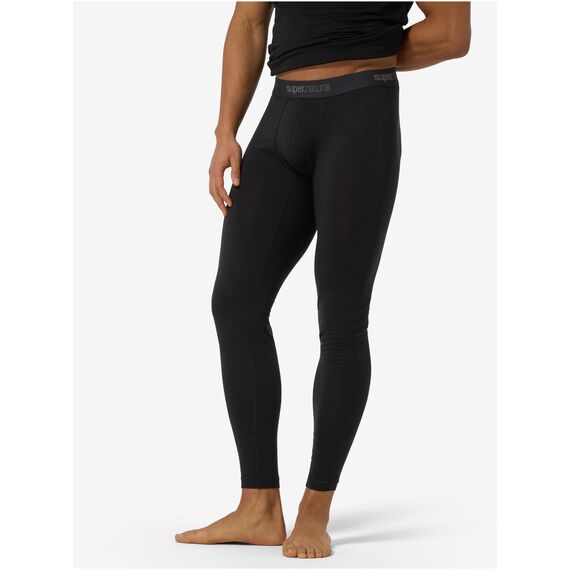 SUPER.NATURAL TUNDRA175 Tight legginsy męskie termoaktywne merino czarne, Kolor: czarny, Rozmiar: S